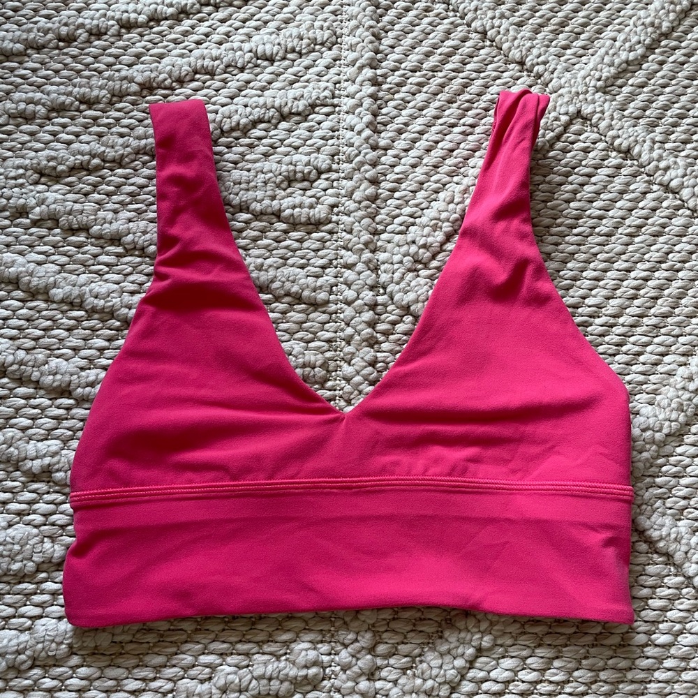 Bright pink Lululemon Align V-Neck Bra